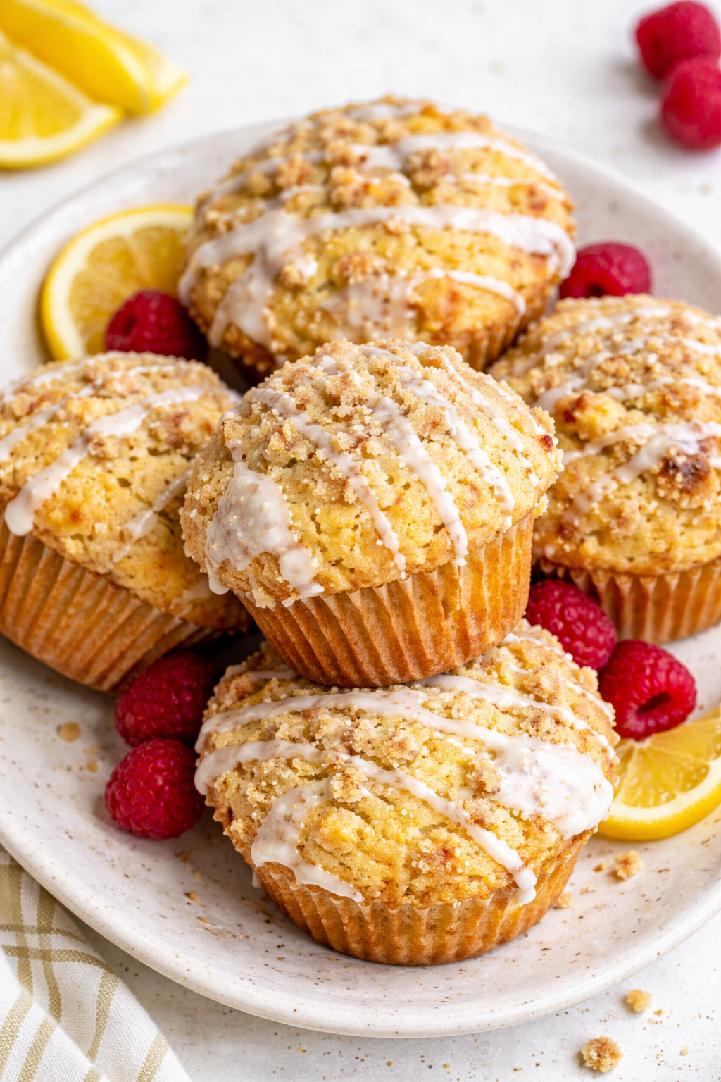 Lemon Raspberry Streusel Muffins