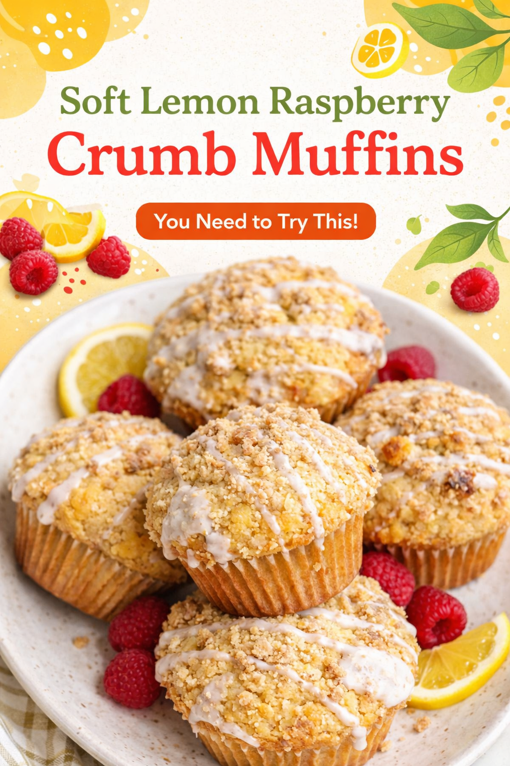 Lemon Raspberry Streusel Muffins