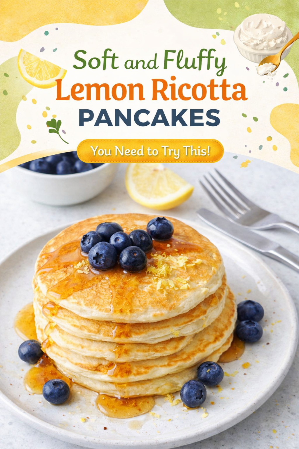 Lemon Ricotta Cloud Pancakes