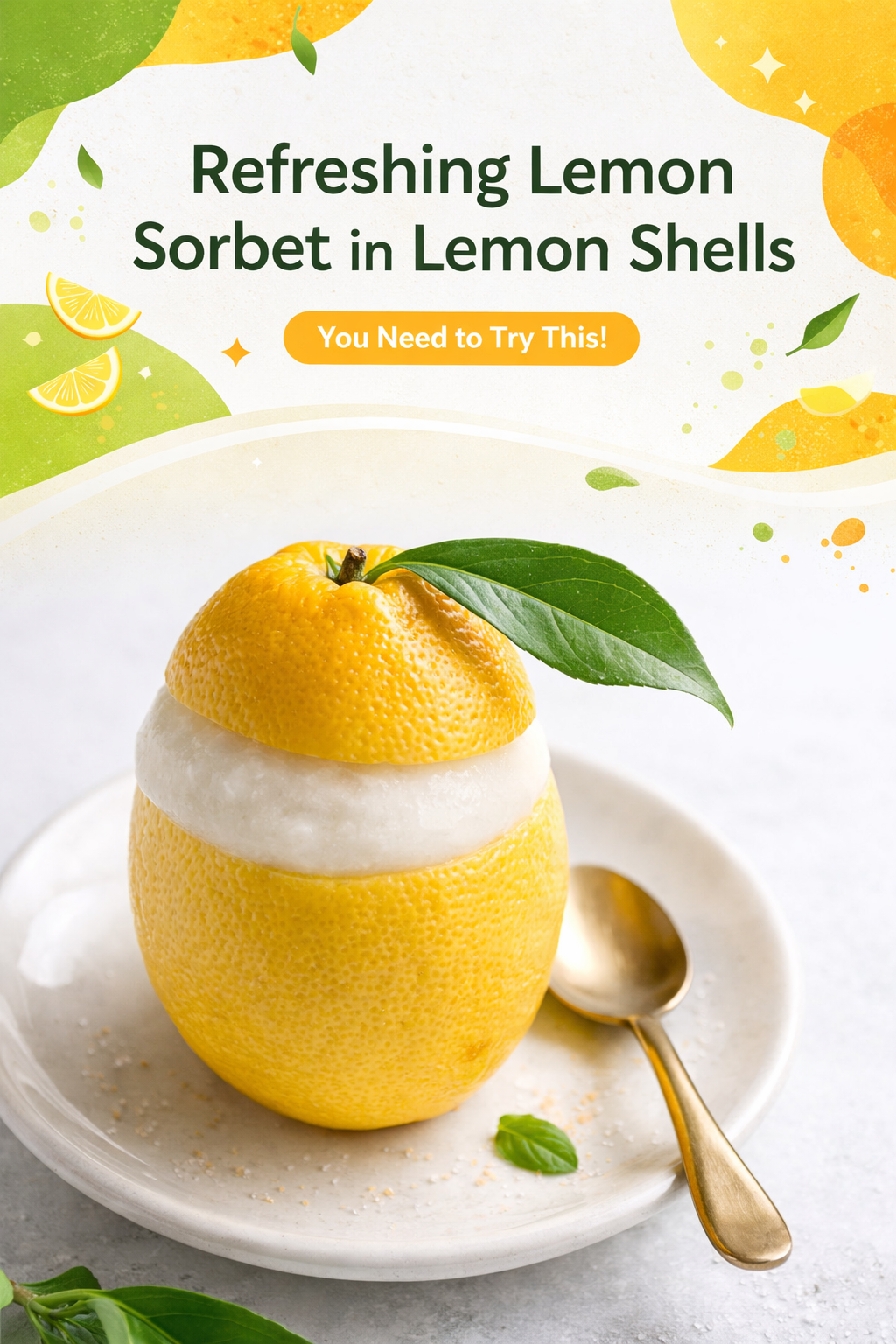 Lemon Shells Filled with Citrus Sorbet