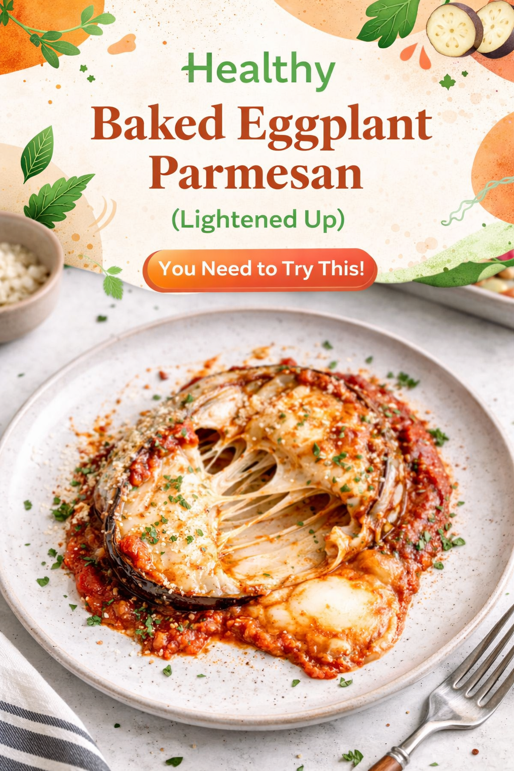 Lighter Baked Eggplant Parmesan