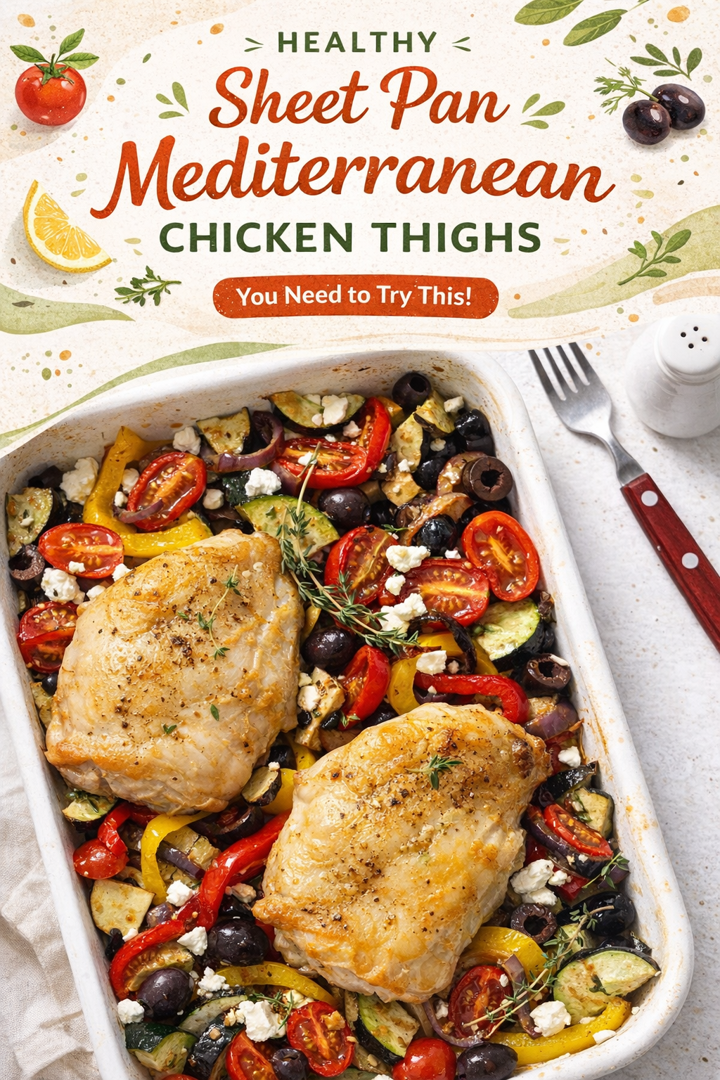 Mediterranean Chicken Thighs with Roasted Vegetables