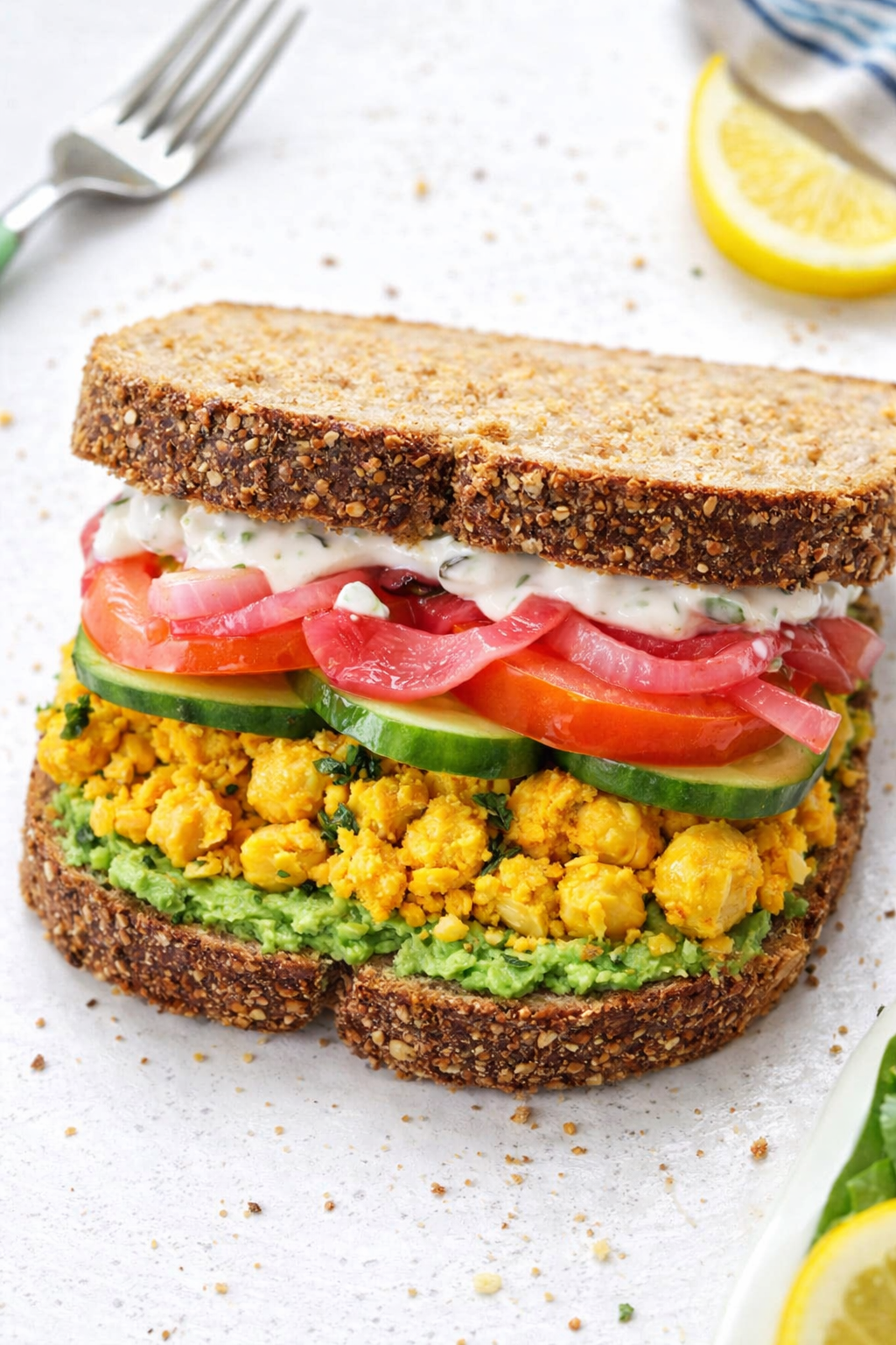 Mediterranean Chickpea Salad Sandwich