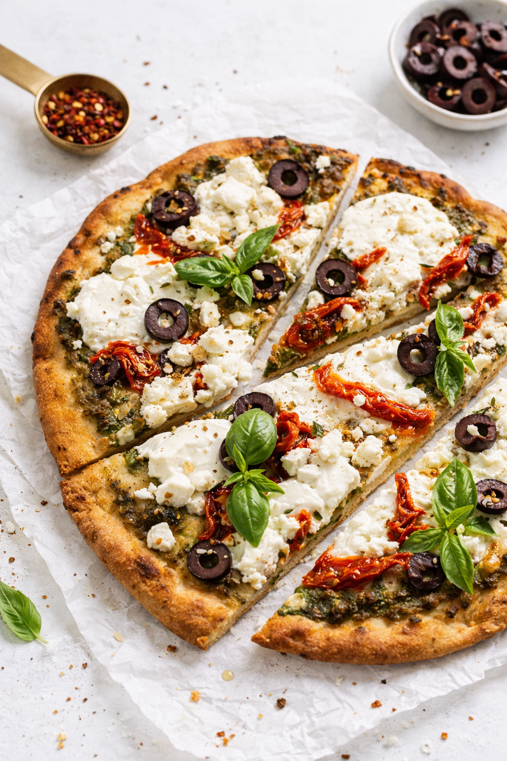 Mediterranean Flatbread in Fifteen Minutes