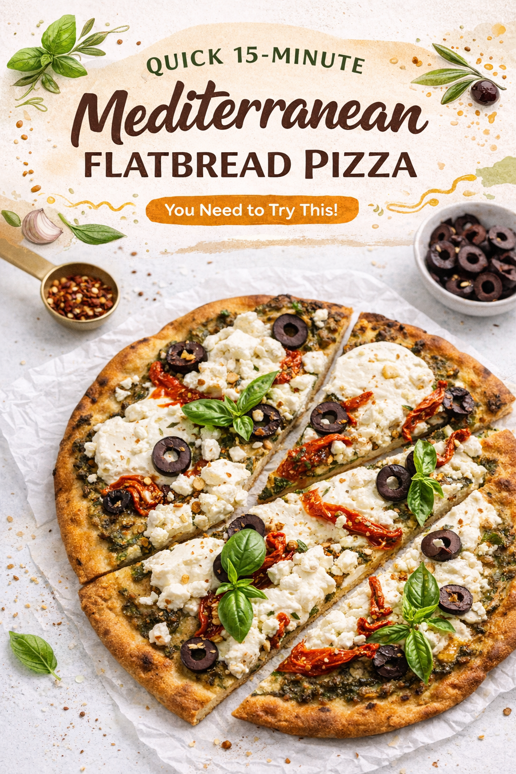Mediterranean Flatbread in Fifteen Minutes