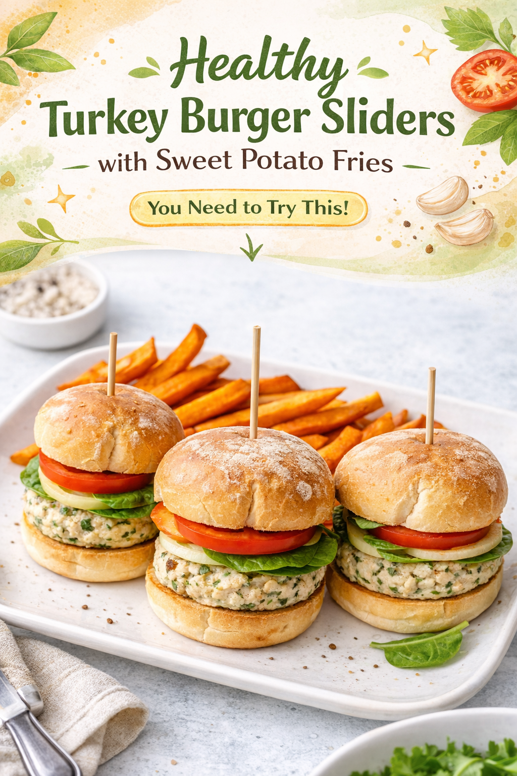 Mini Turkey Sliders and Sweet Potato Fries