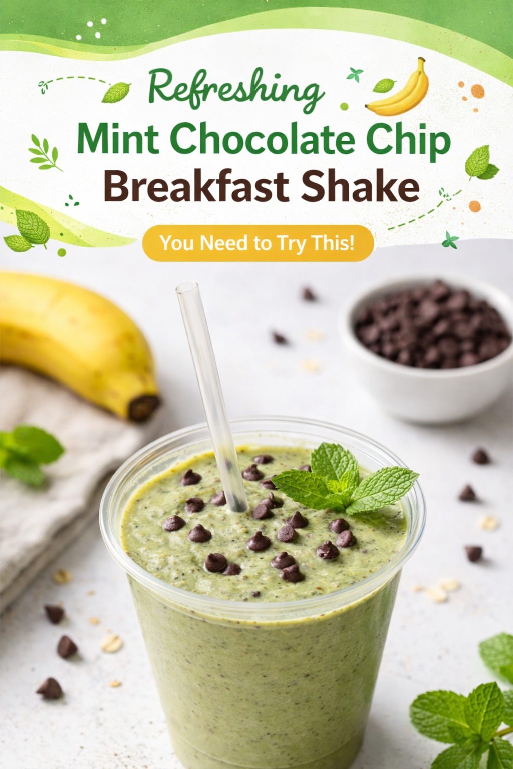 Morning Mint Chocolate Chip Shake