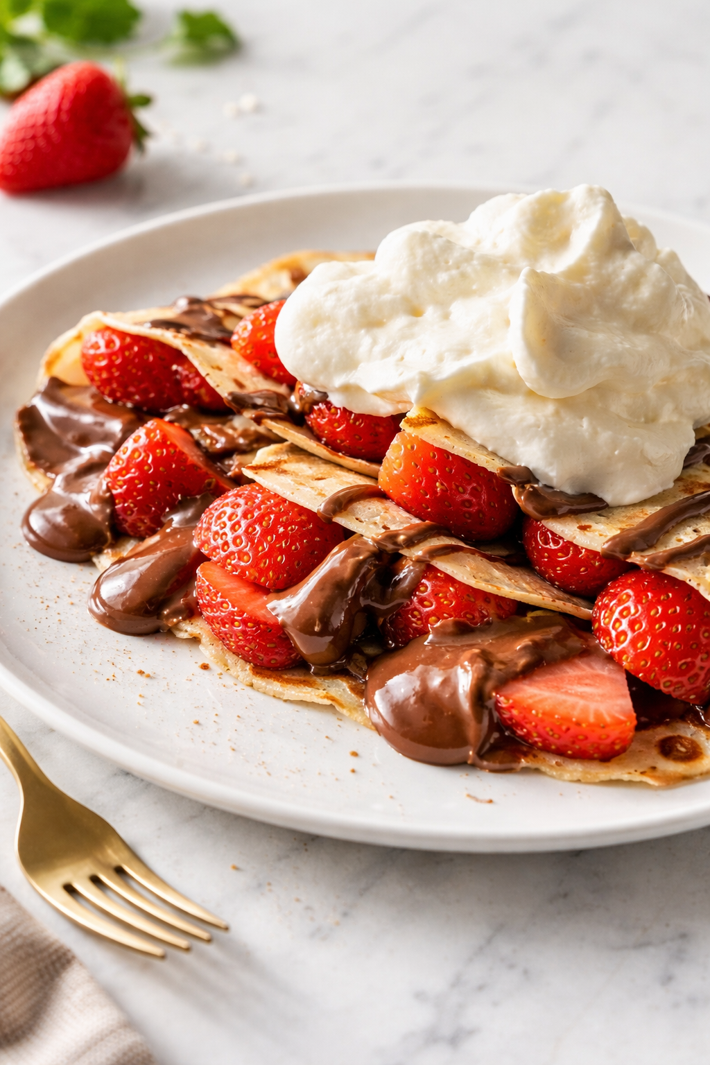 Nutella Strawberry French Crepes