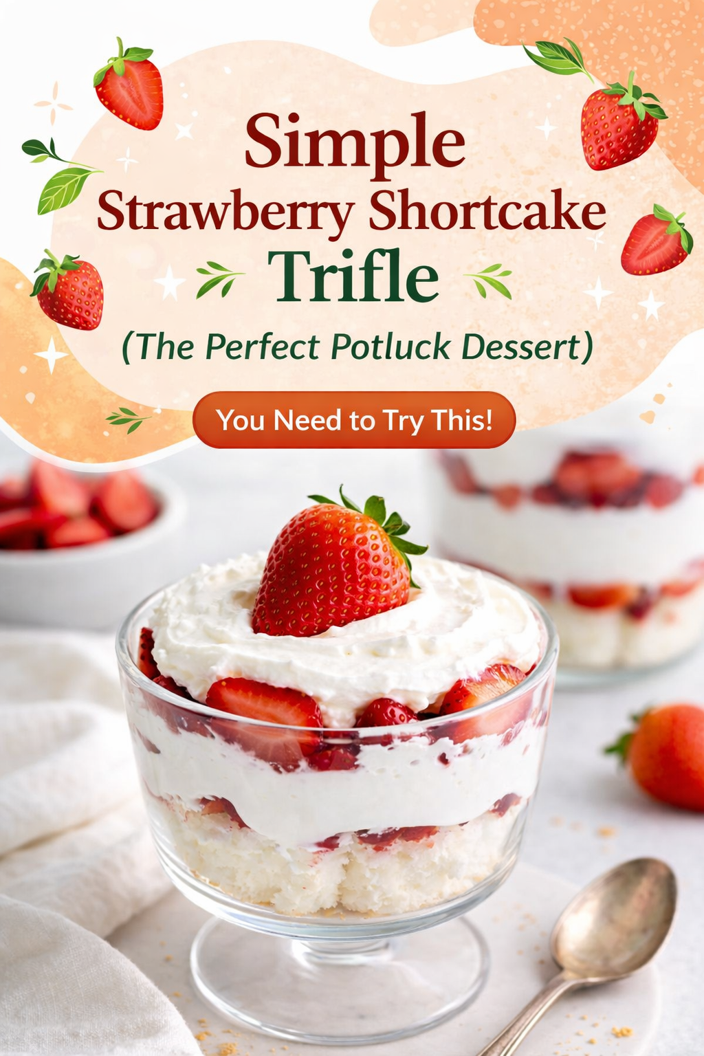 Potluck Strawberry Shortcake Trifle Delight