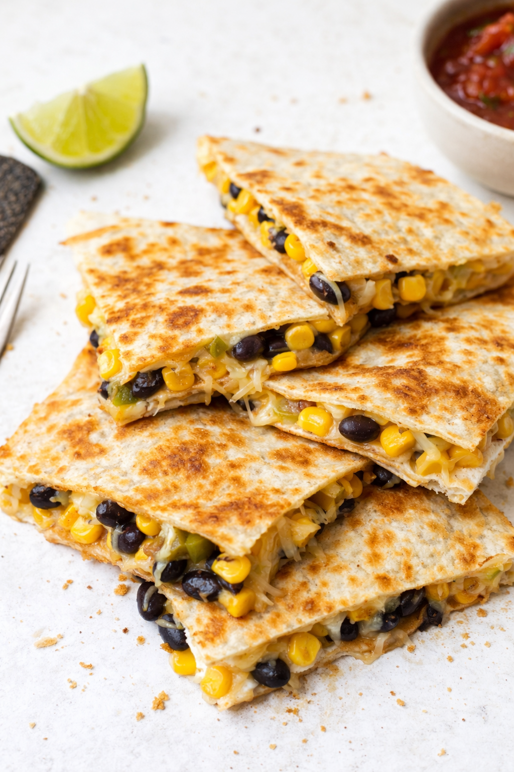 Quick Black Bean and Corn Quesadillas