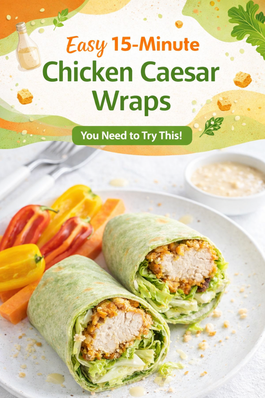 Quick Chicken Caesar Wraps in Fifteen Minutes