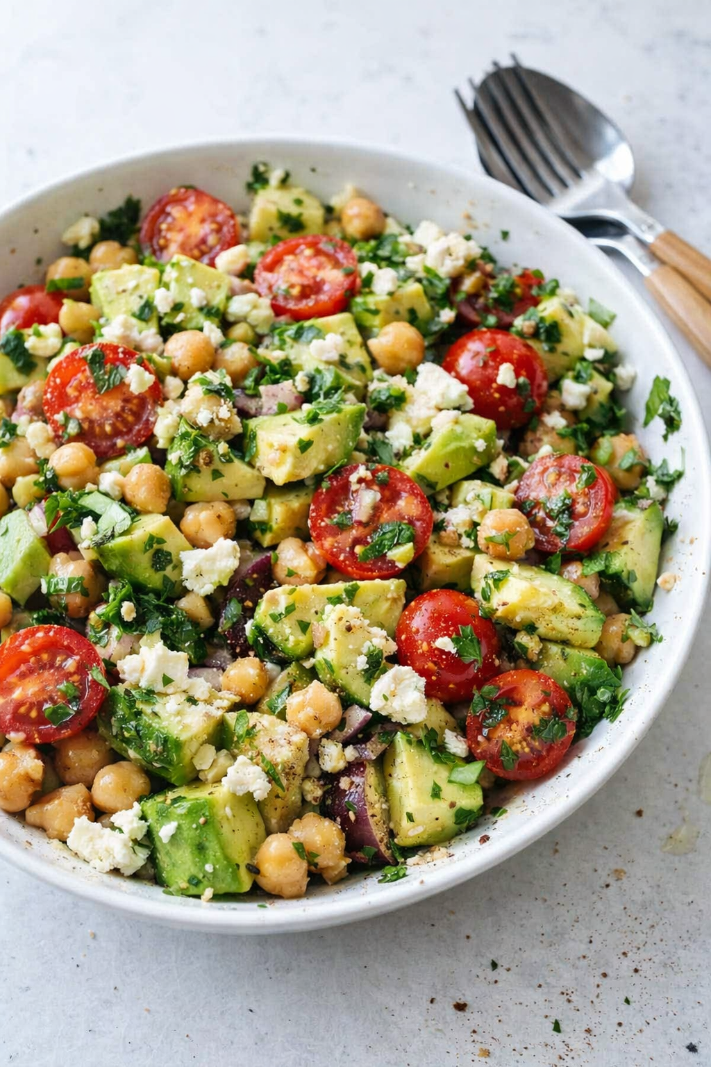 Quick Chickpea Avocado Lunch Salad