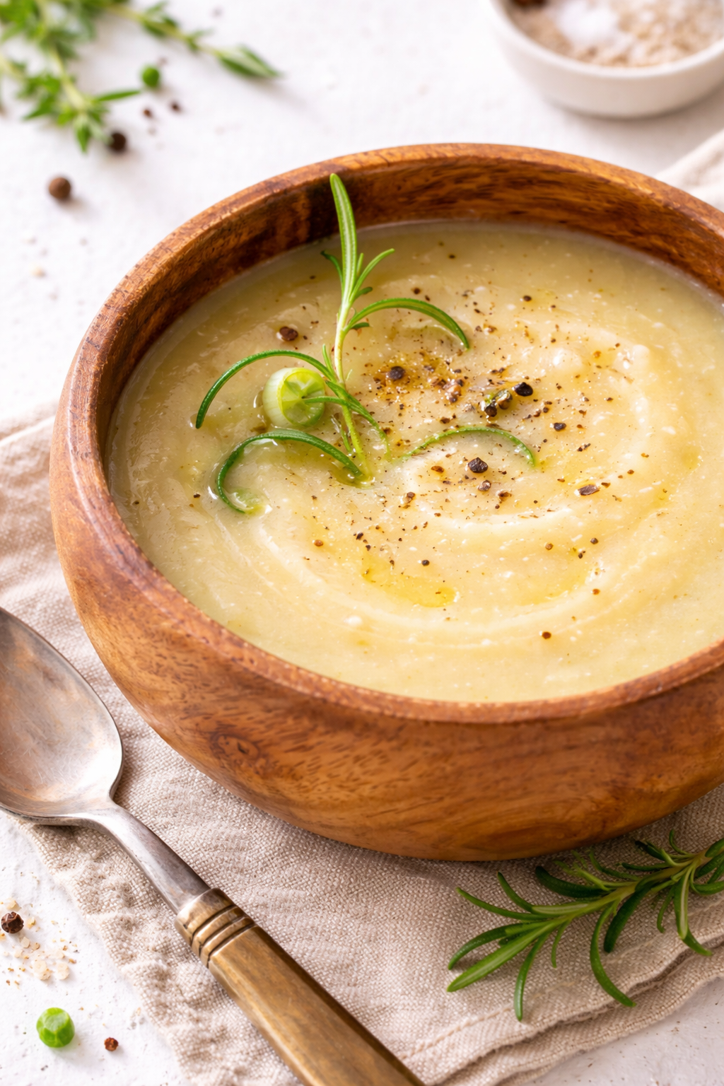 Quick Creamy Garlic Cauliflower Soup