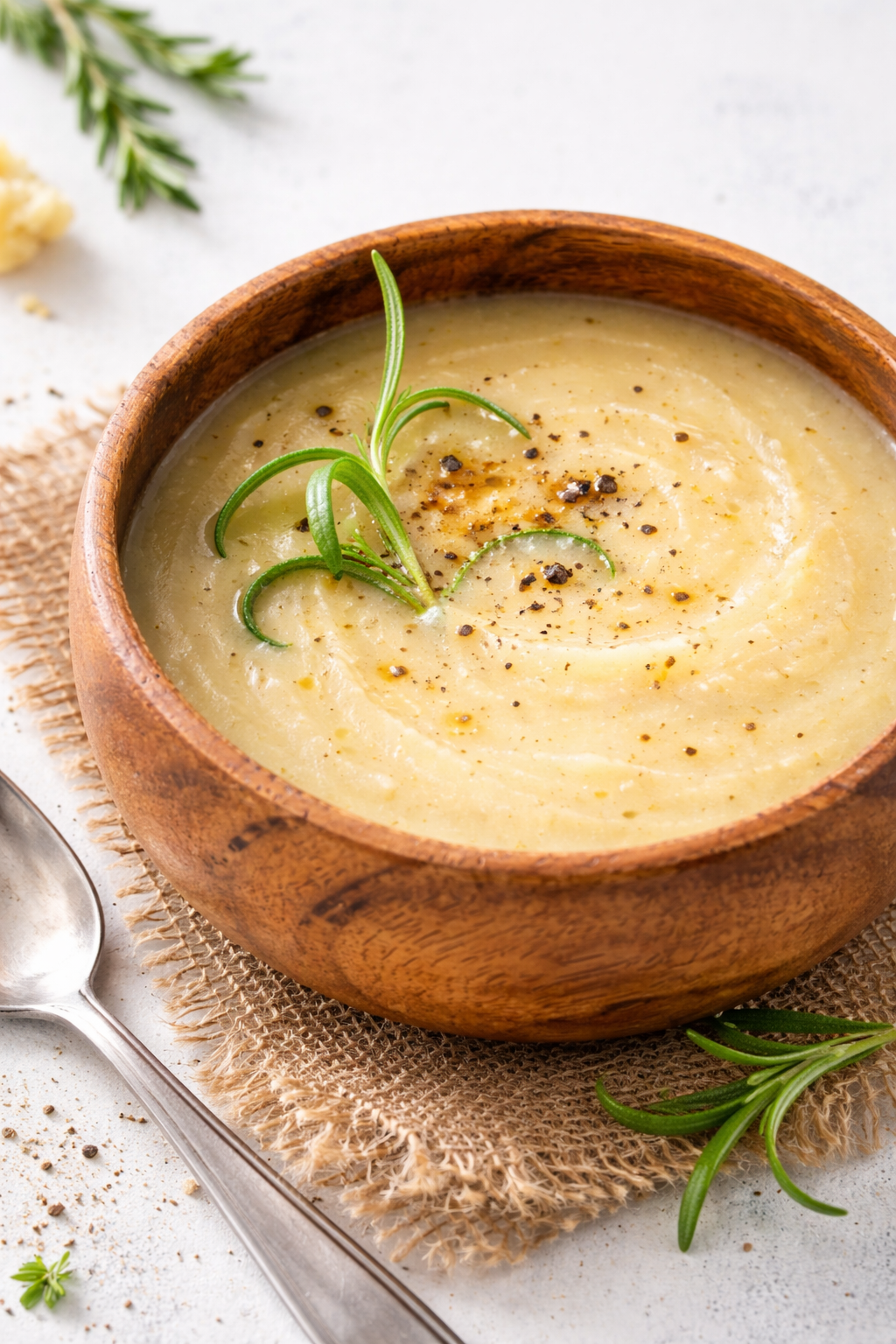 Quick Creamy Garlic Cauliflower Soup
