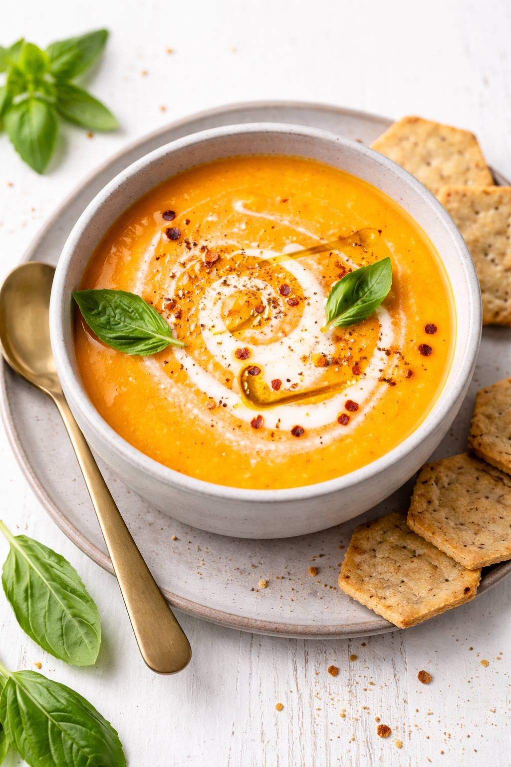 Quick Creamy Tomato Basil Soup Dairy-Free