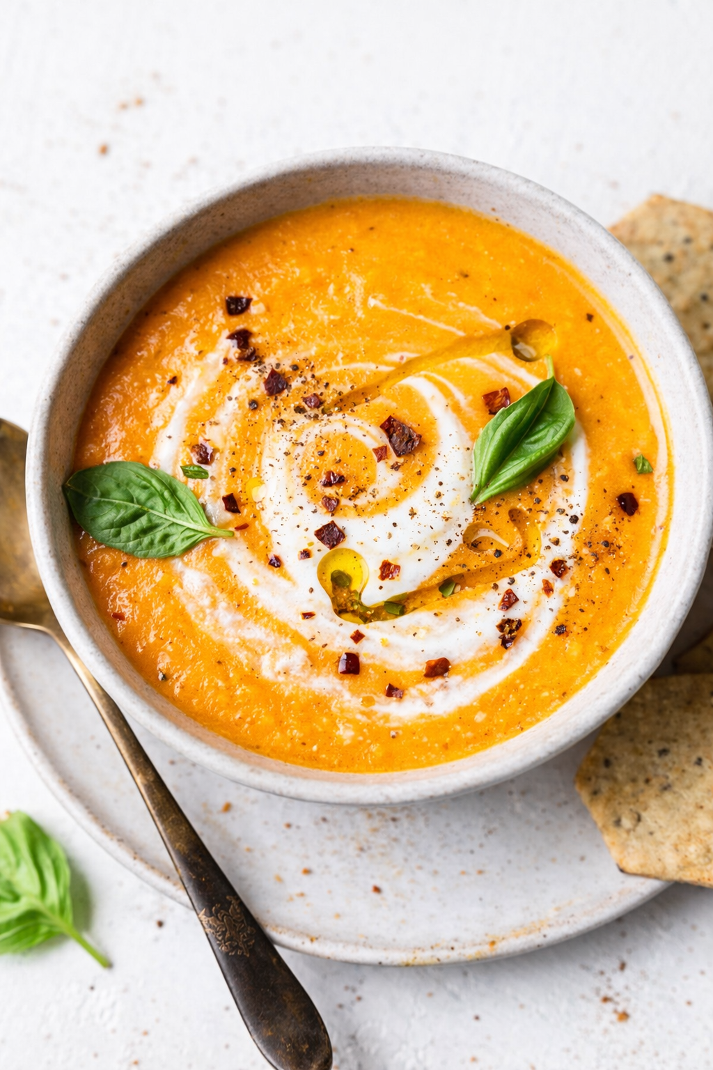 Quick Creamy Tomato Basil Soup Dairy-Free