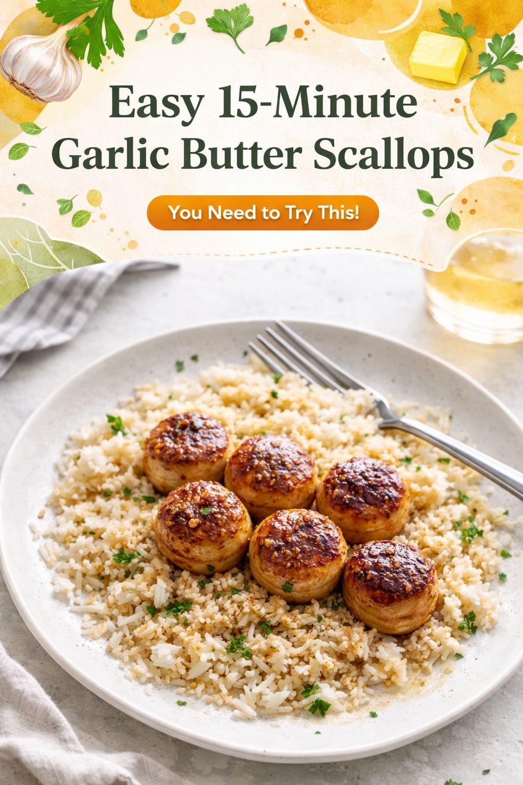 Quick Garlic Butter Scallops in Minutes