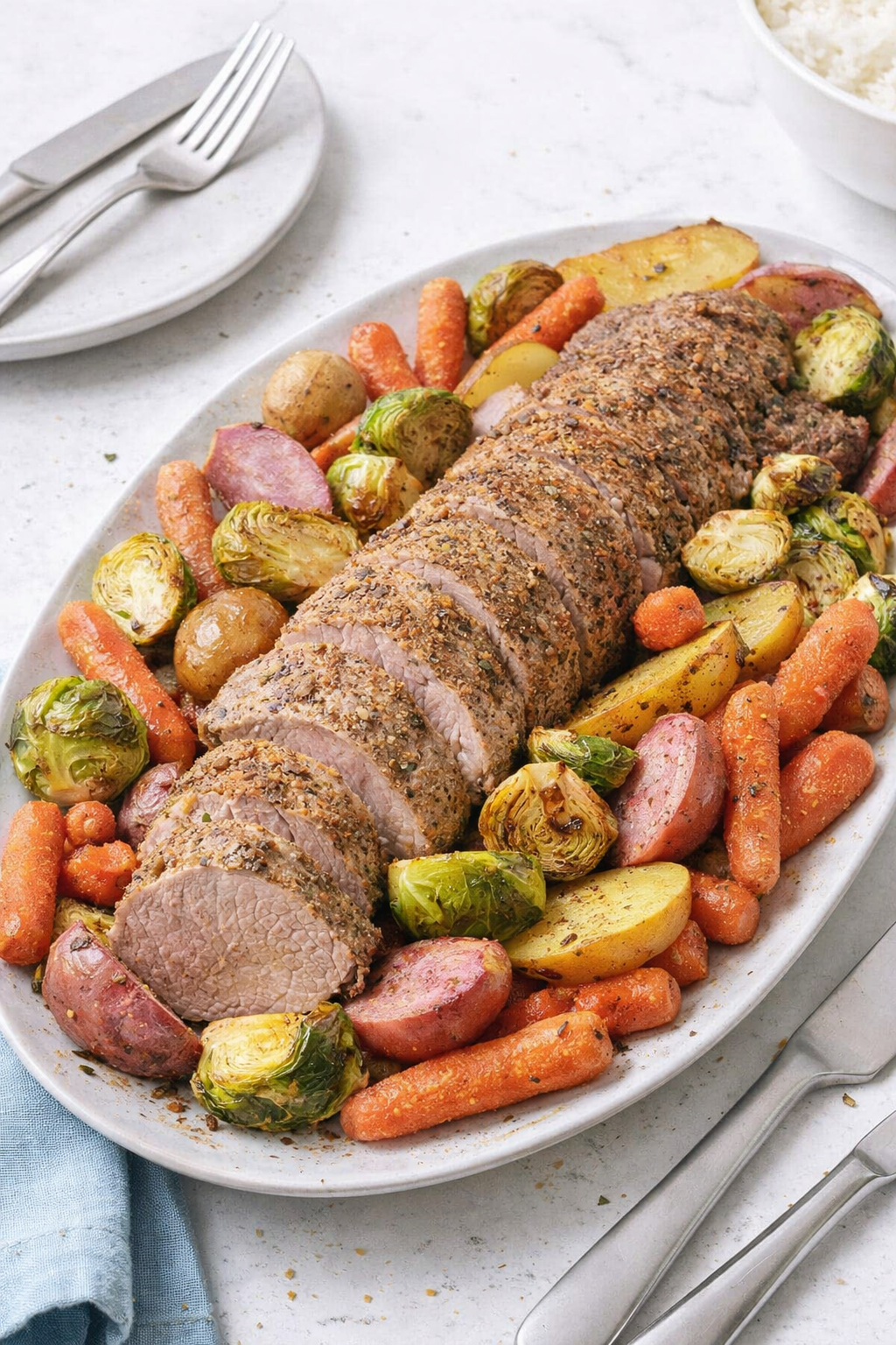 Quick Garlic Herb Pork Tenderloin Dinner