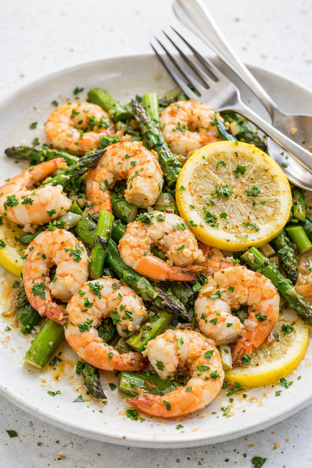 Quick Garlic Shrimp with Asparagus