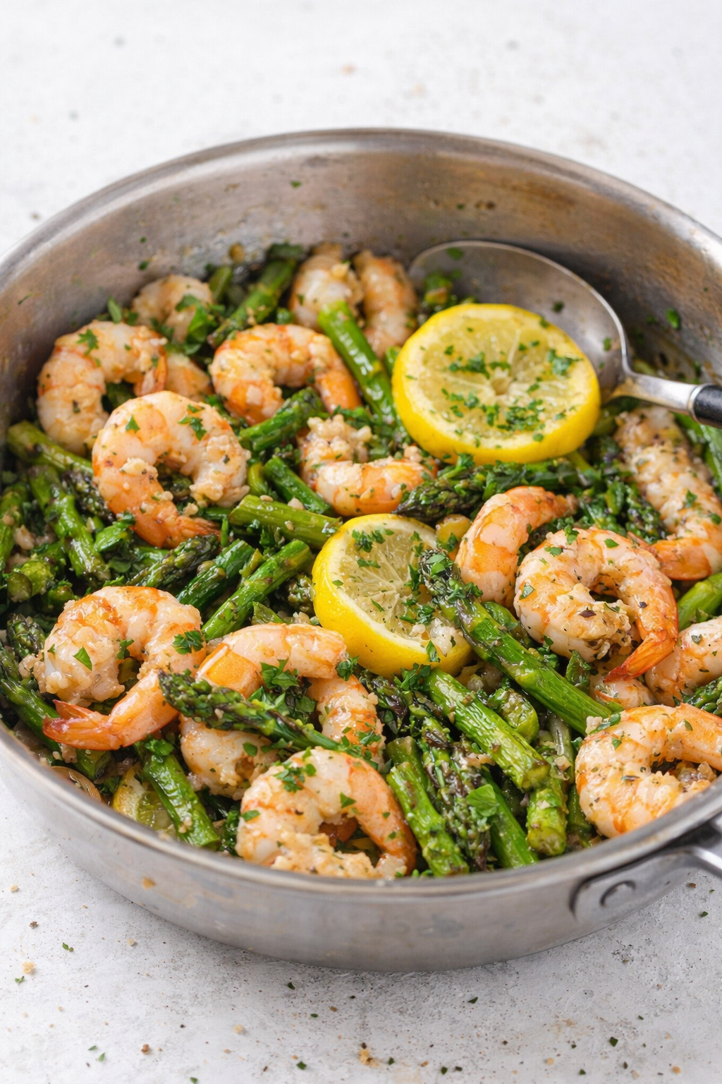 Quick Garlic Shrimp with Asparagus