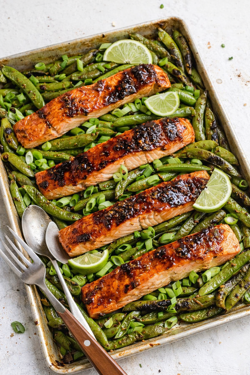Quick Honey Garlic Salmon with Snap Peas