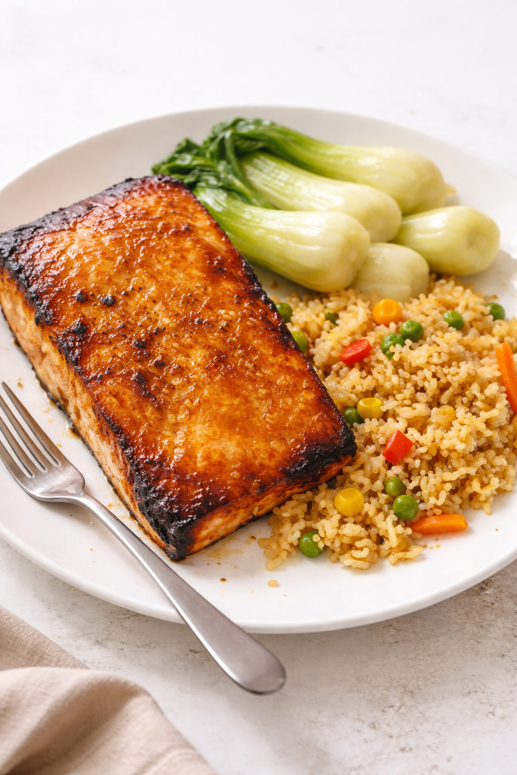 Quick Miso Salmon with Bok Choy