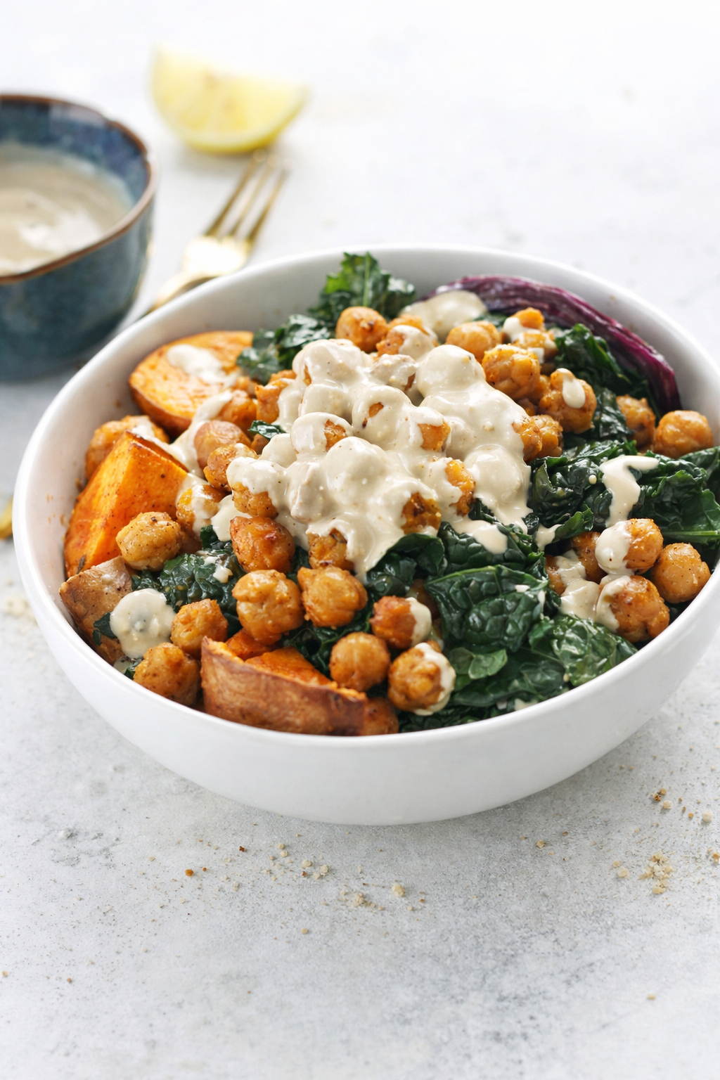 Quick Roasted Chickpea and Sweet Potato Bowls