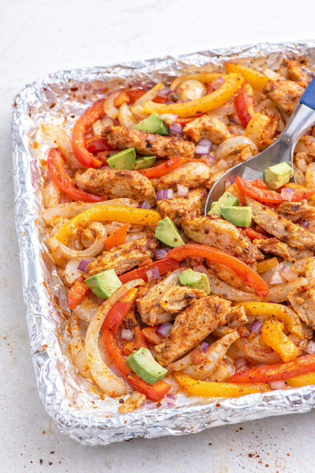 Quick Sheet Pan Chicken or Steak Fajitas