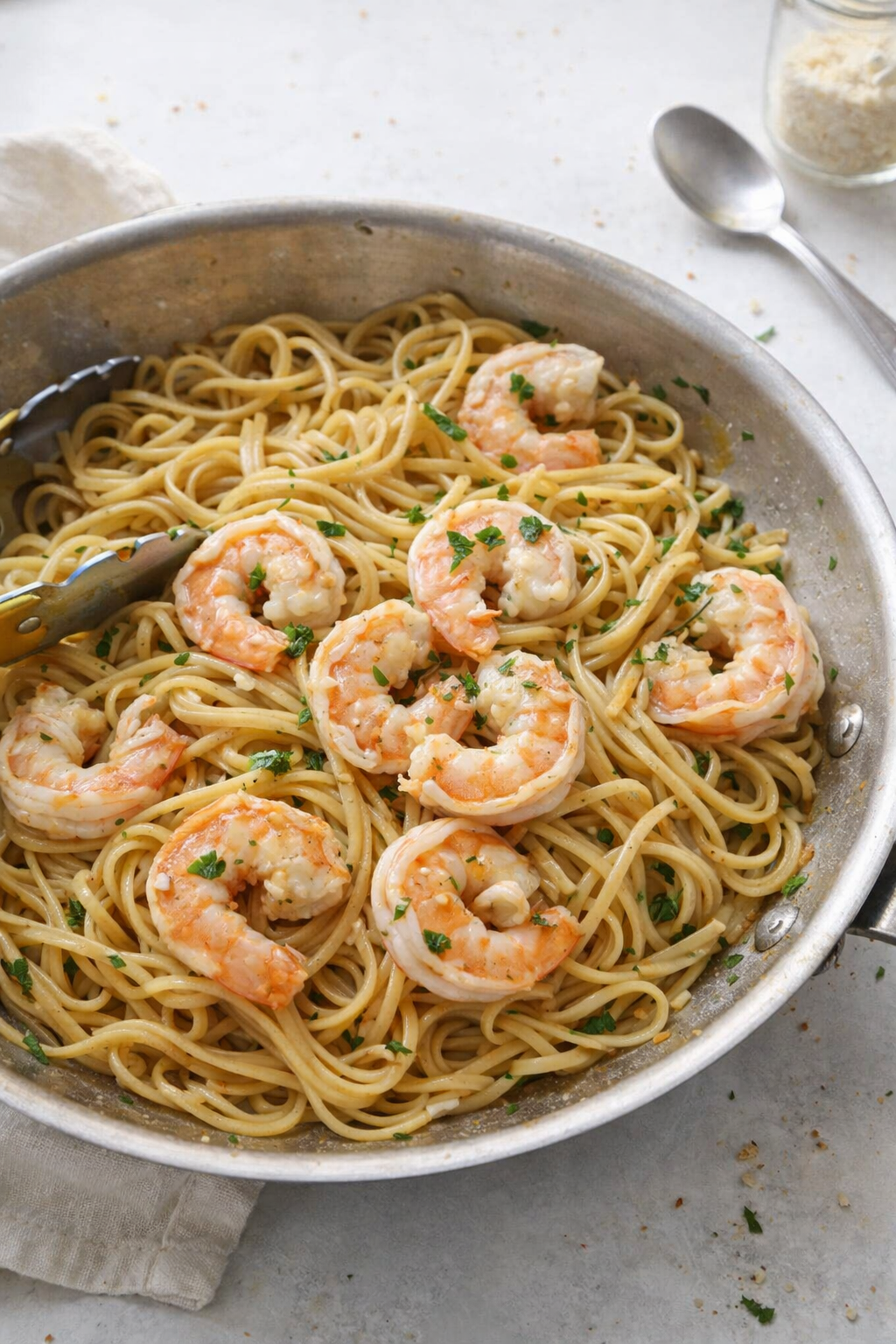 Quick Shrimp Scampi with Whole Wheat Linguine
