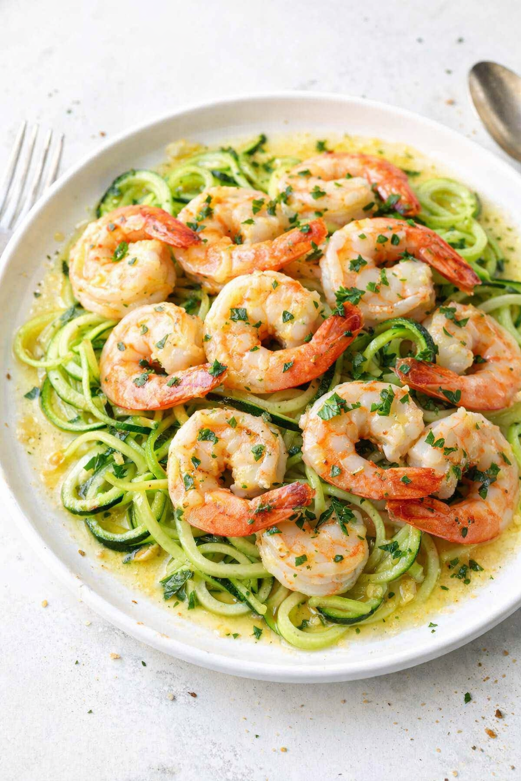 Quick Shrimp Scampi with Zucchini Noodles