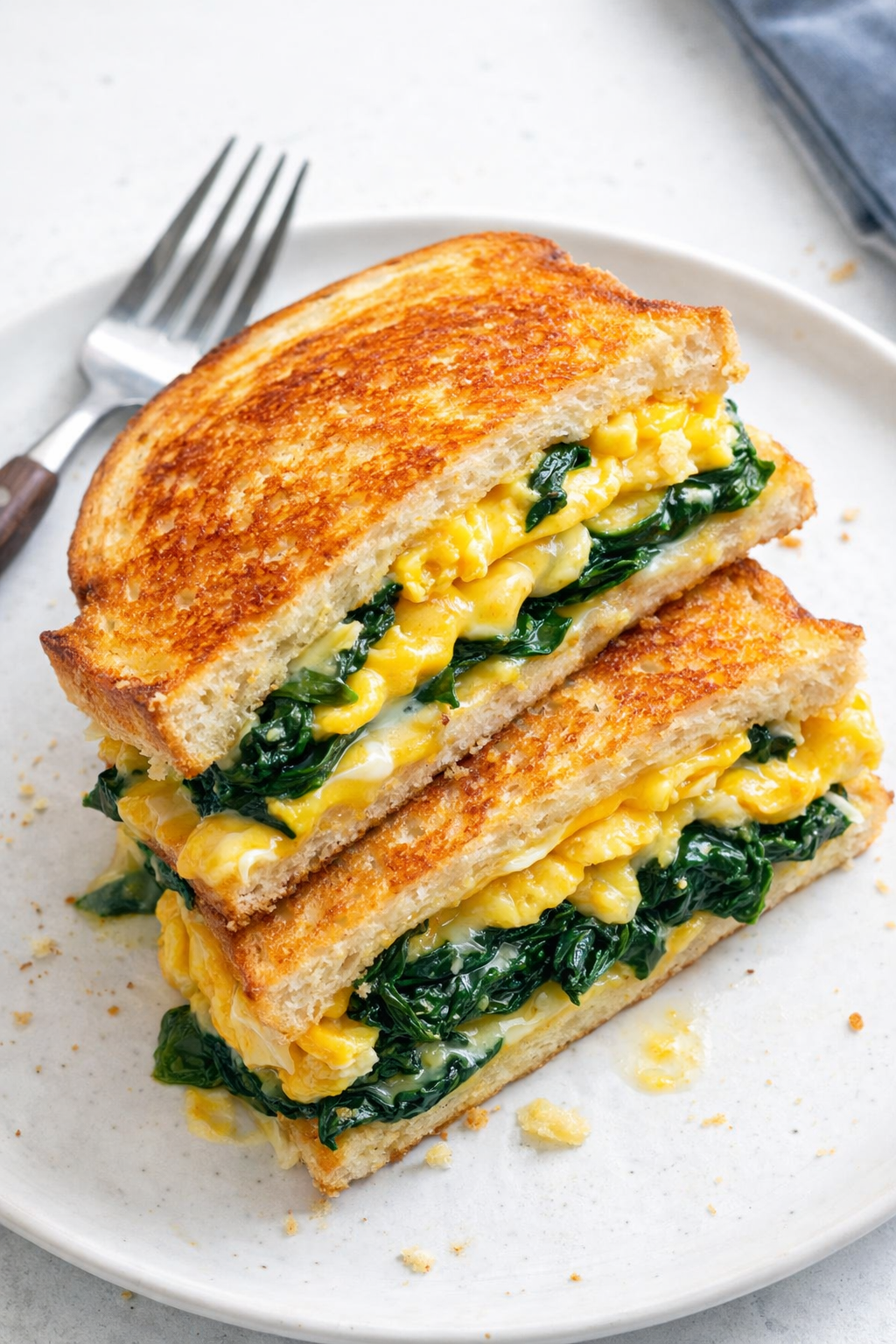Quick Spinach Egg Breakfast Sandwich