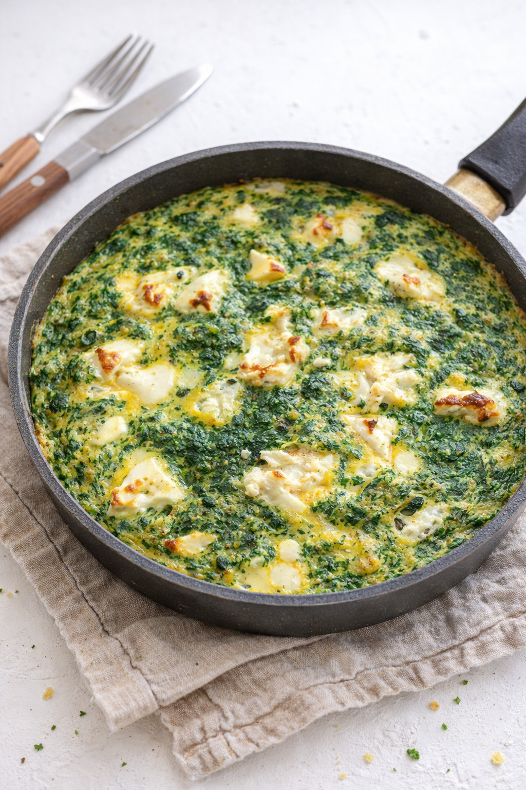 Quick Spinach Feta Frittata