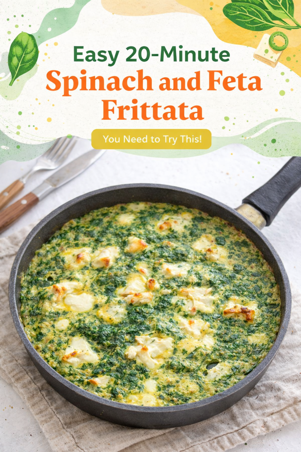 Quick Spinach Feta Frittata