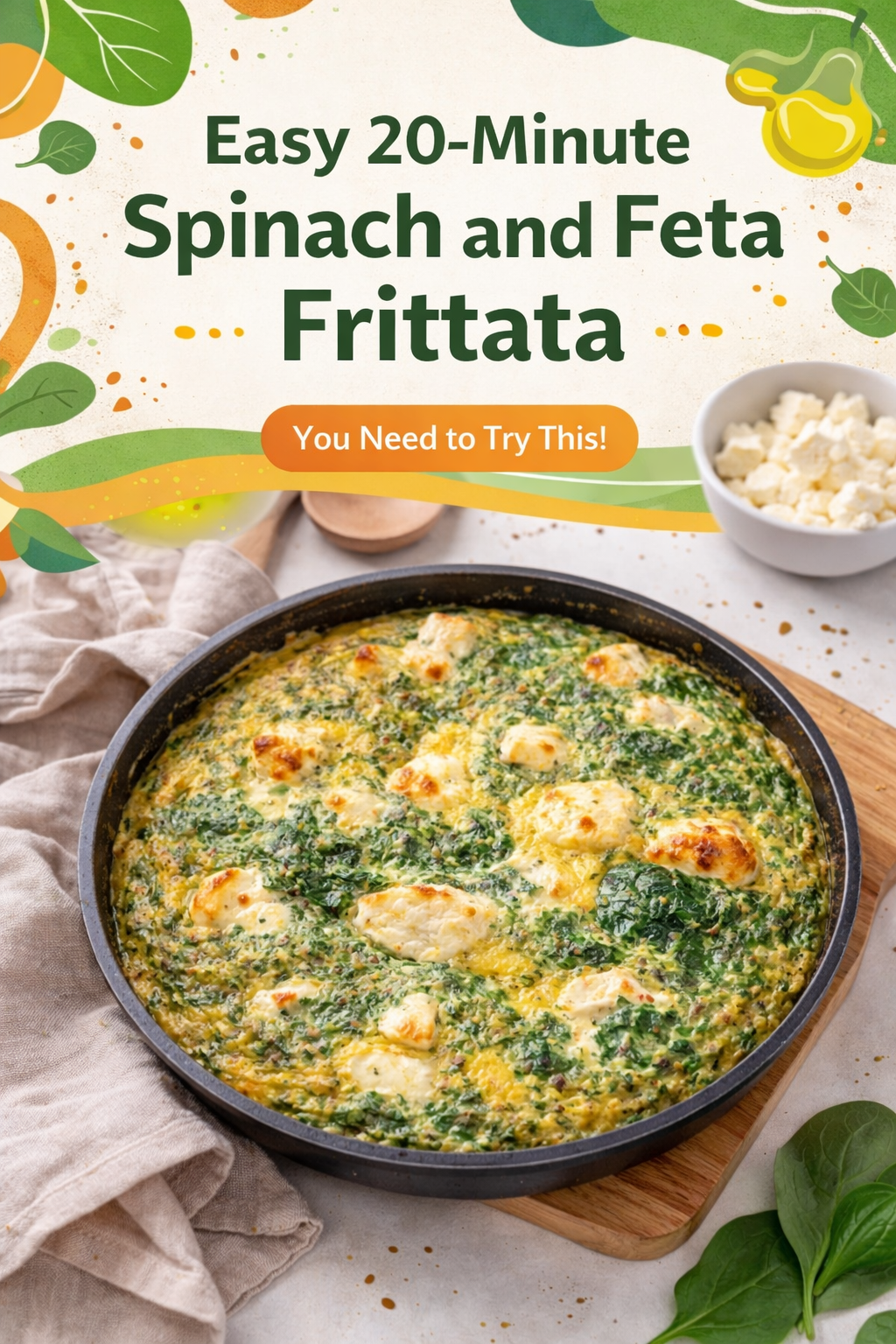 Quick Spinach and Feta Egg Bake