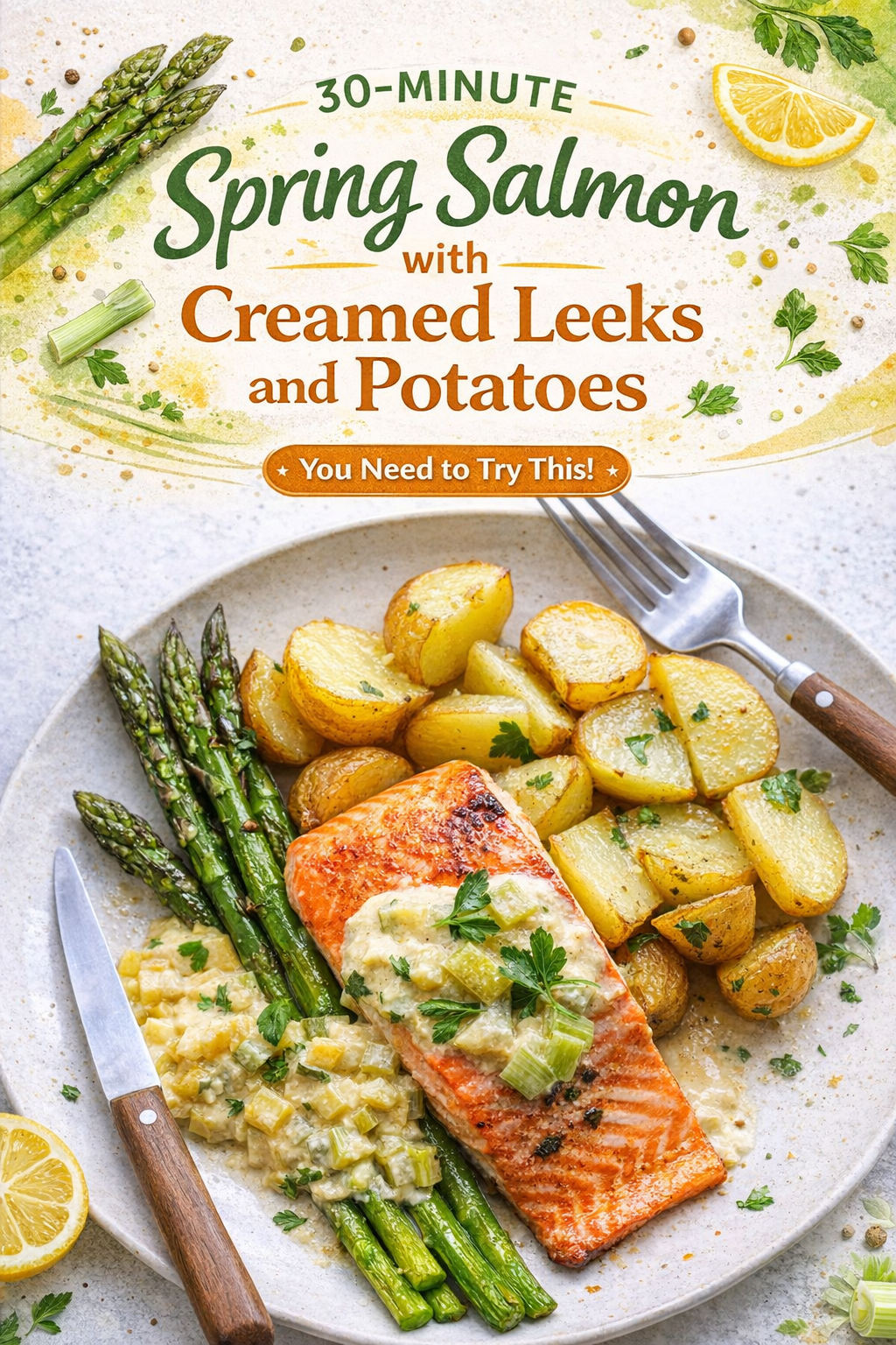 Quick Spring Salmon with Leeks and Potatoes