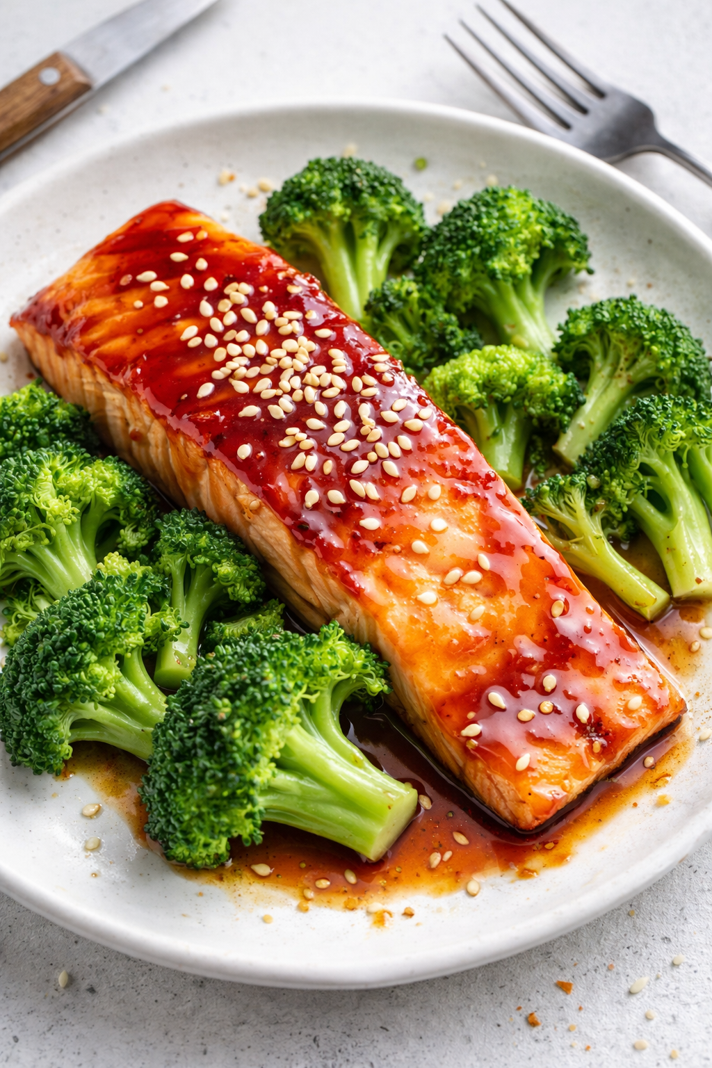 Quick Teriyaki Salmon with Broccoli