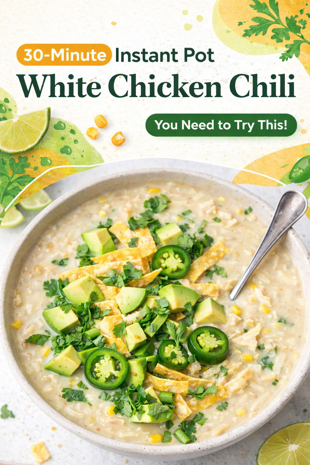 Quick White Chicken Chili in the Instant Pot