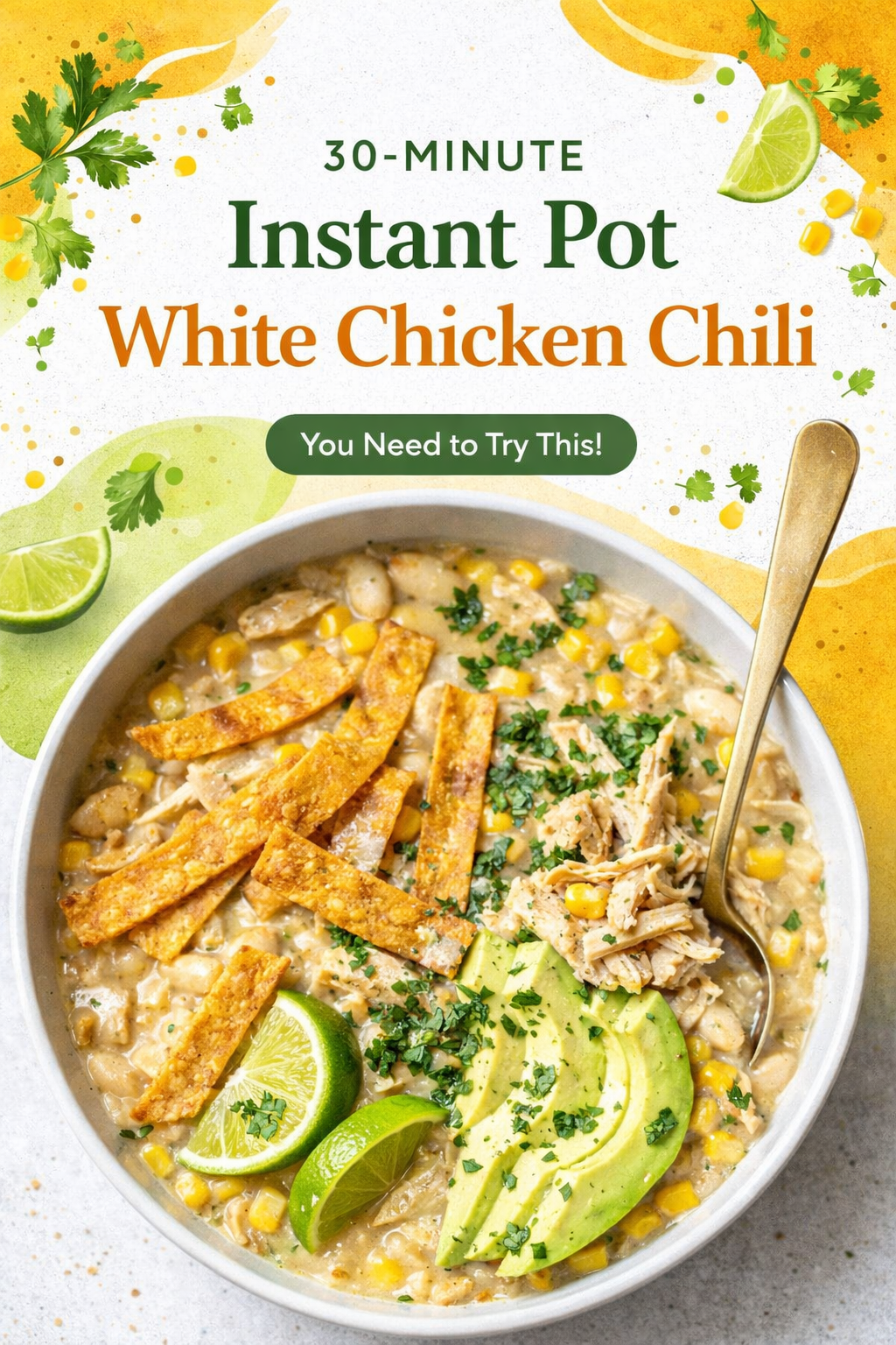Quick White Chicken Chili in the Instant Pot