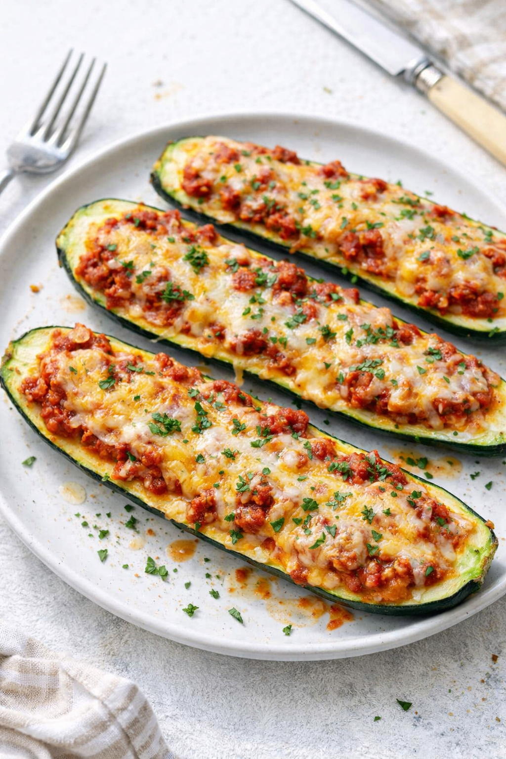 Quick Zucchini Lasagna Boats