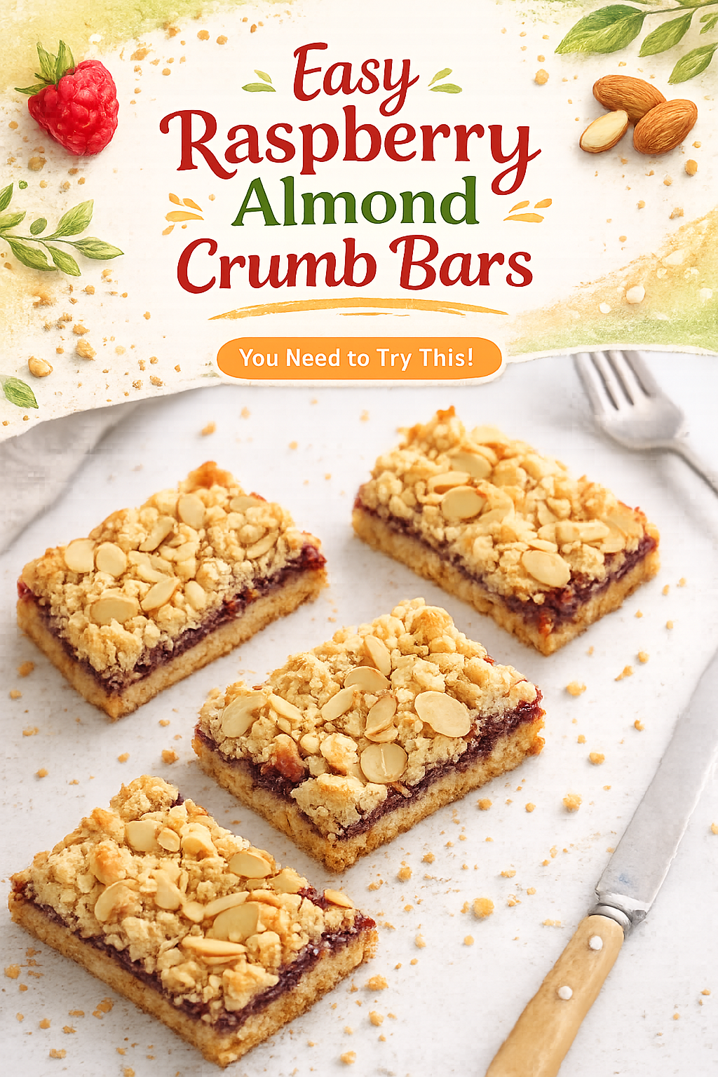 Raspberry Almond Crumb Bars