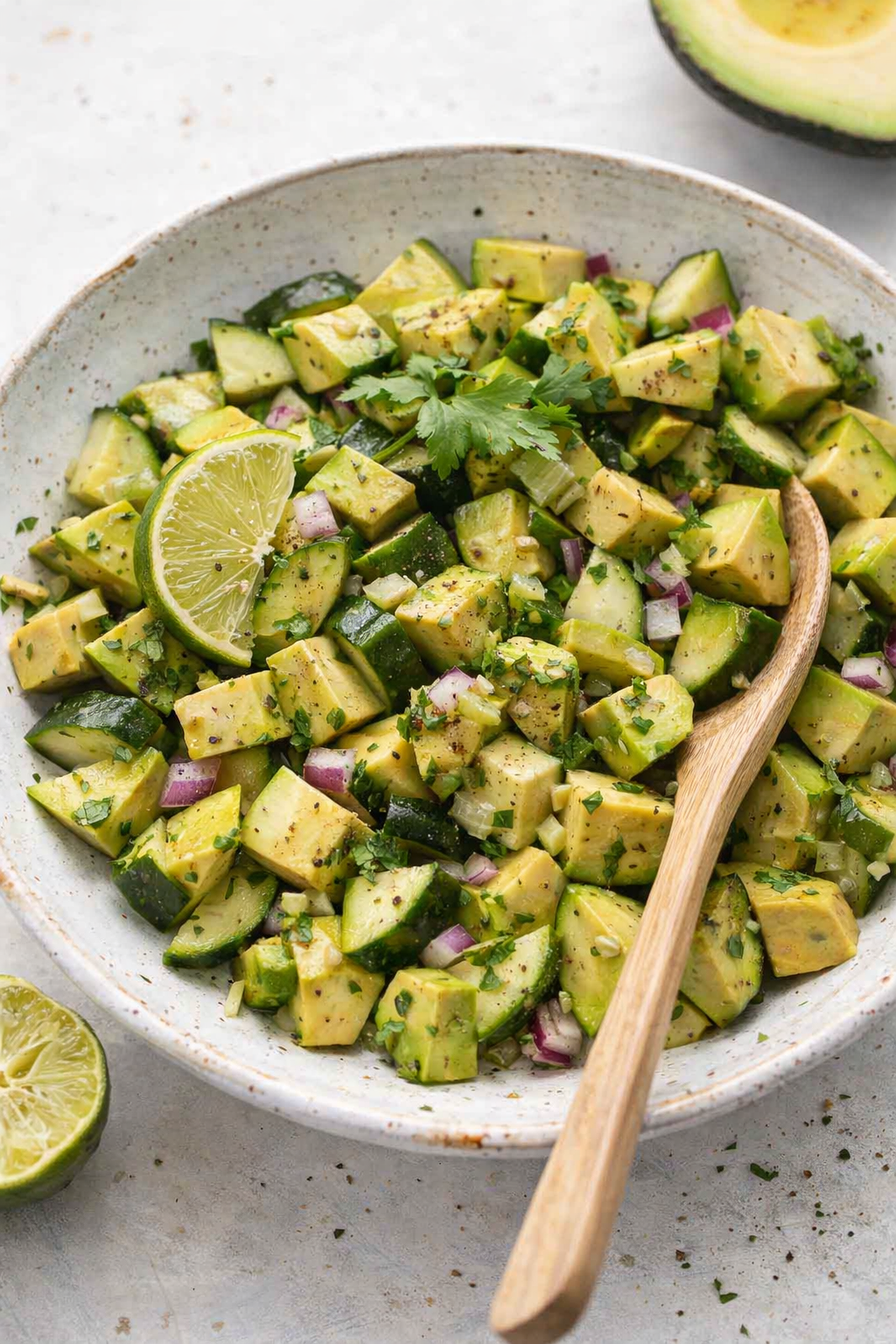 Refreshing Cucumber Avocado Salad with Lime Dressing
