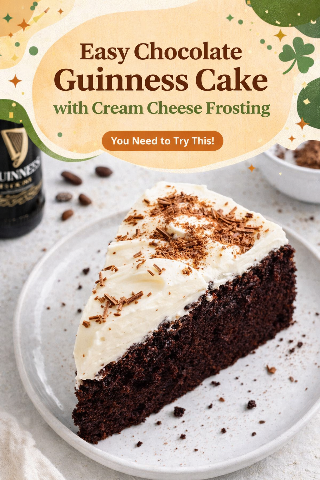 Rich Chocolate Stout Cake with Cream Cheese Frosting