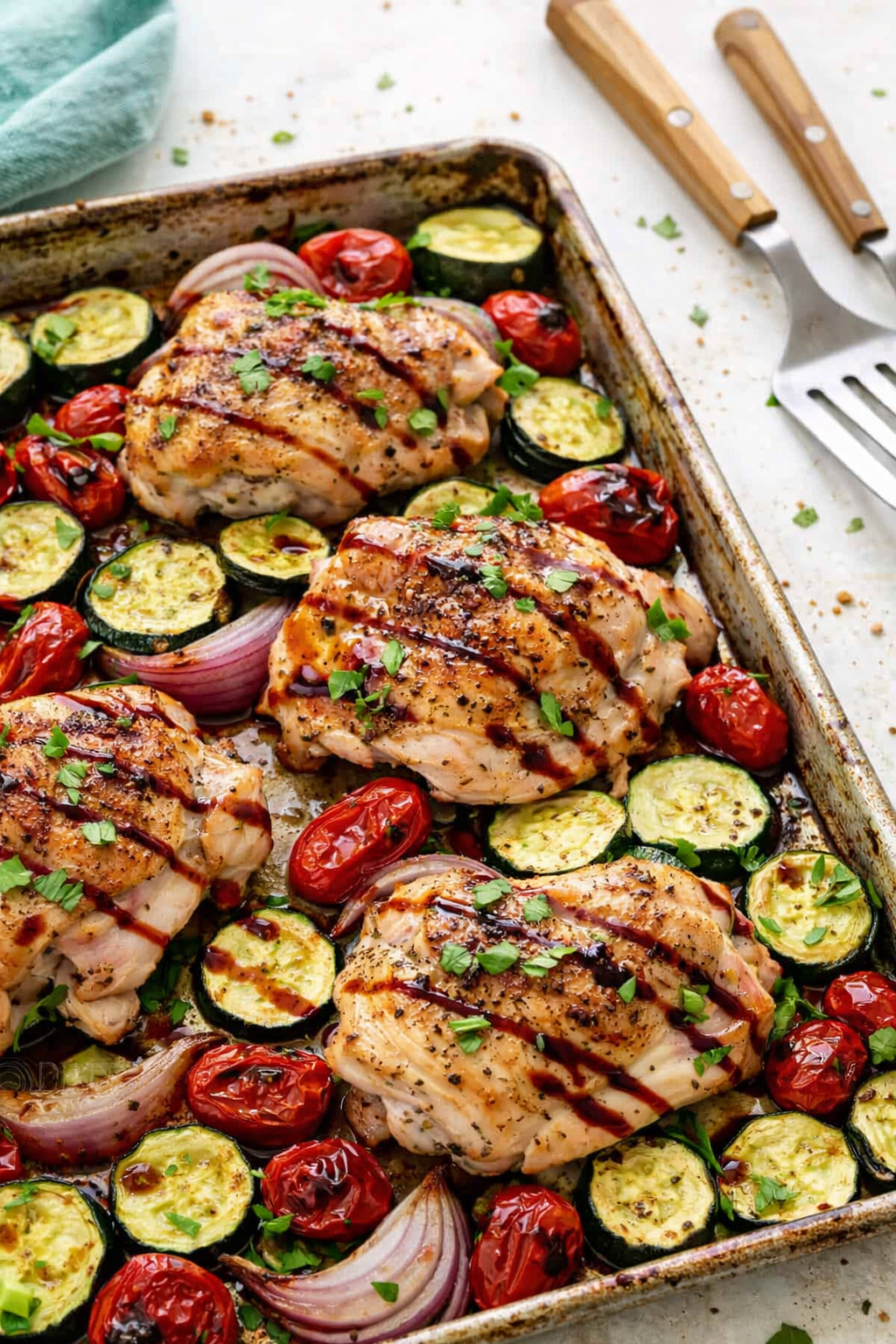 Roasted Chicken and Zucchini Tray Bake
