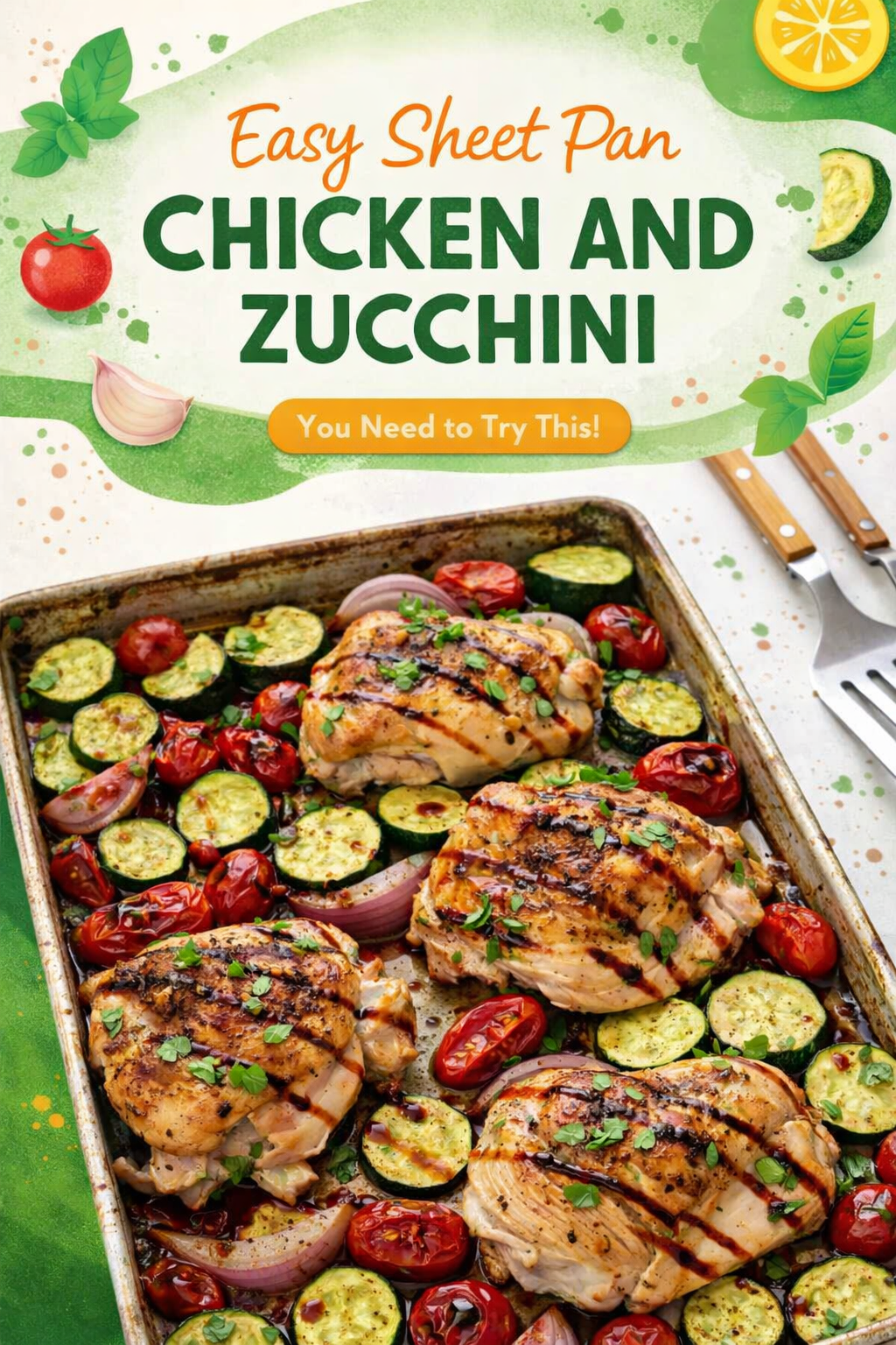 Roasted Chicken and Zucchini Tray Bake