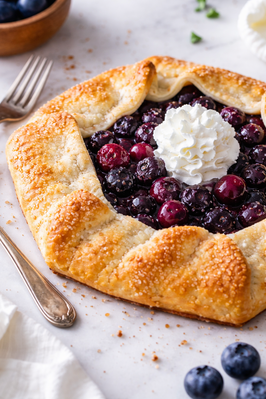 Rustic Spring Blueberry Tart