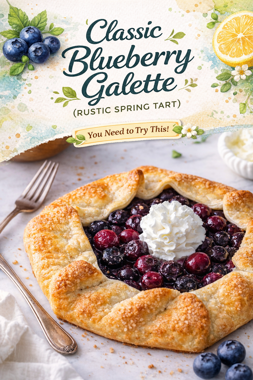 Rustic Spring Blueberry Tart