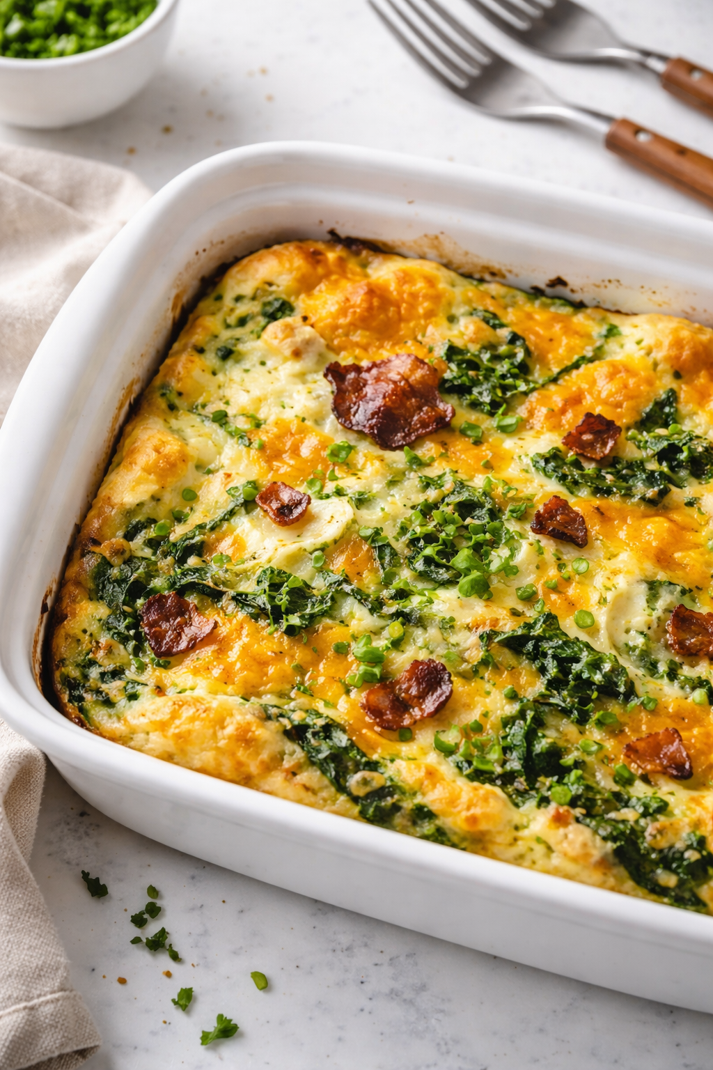 Savory Bacon and Spinach Breakfast Bake