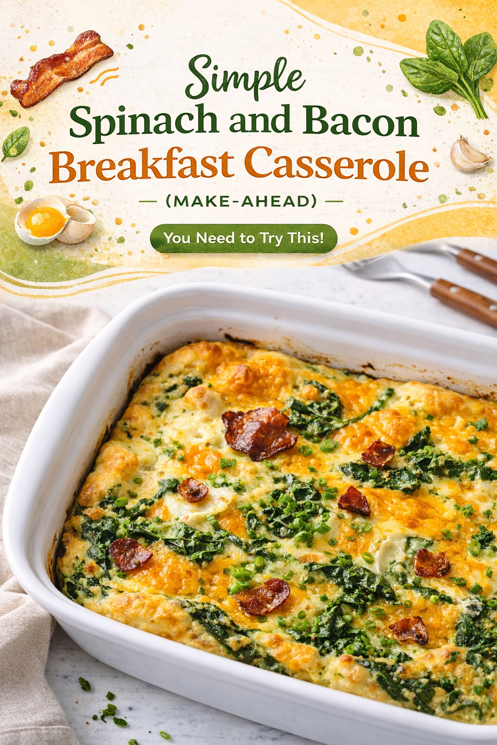 Savory Bacon and Spinach Breakfast Bake