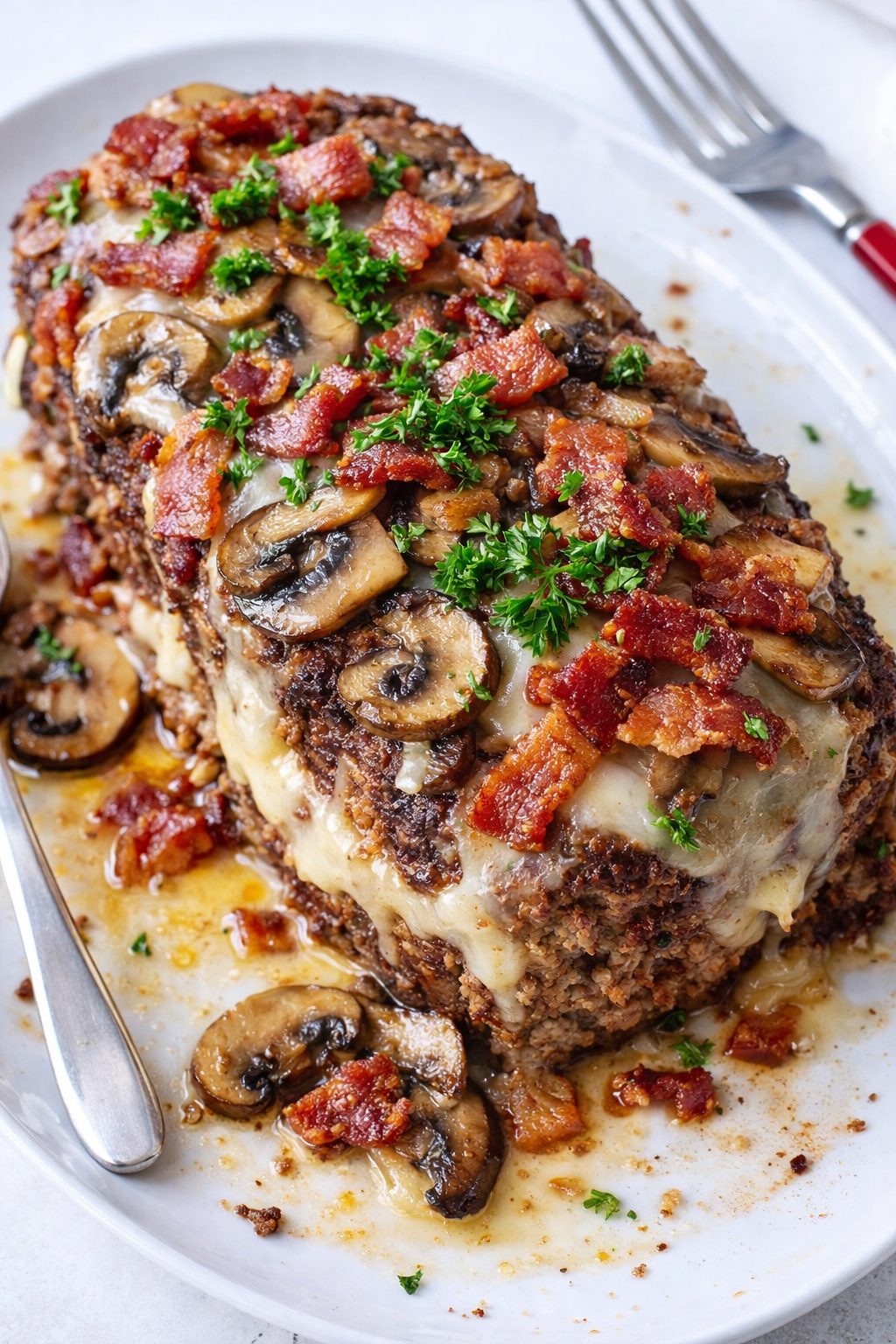 Savory Mushroom Bacon Swiss Loaf