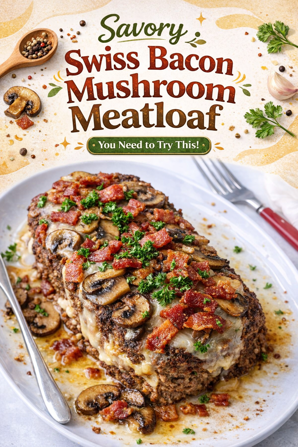 Savory Mushroom Bacon Swiss Loaf